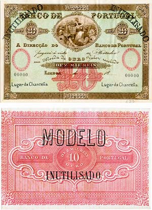Paper Money - Portugal - Modelo (impresso em ... 