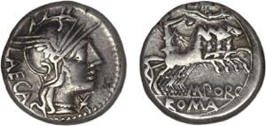 Roman - Republic - Porcia - Denarius; M. ... 