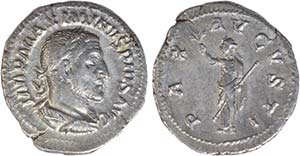 Romanas - Maximino I (235-238) - Denário; ... 