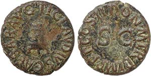 Roman - Claudius (41-54) - Quadrans; TI ... 