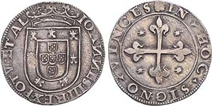 D. João III - Tostão; Lisboa, 3.º tipo; ... 