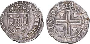 D. João IV - Tostão; E, Évora, anverso ... 