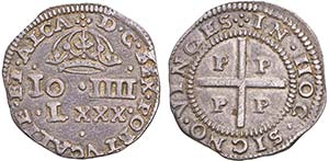D. João IV - Quatro Vinténs; P, Porto; ... 