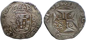 D. Afonso VI - Carimbo 250 Coroado sobre ... 