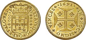 D. Pedro II - Ouro - Moeda 1691; Excelente ... 