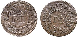 D. Pedro II - Real e Meio 1703; G.03.01; MBC+