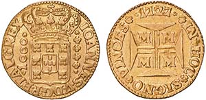 D. João V - Ouro - Quartinho 1727 M; ... 
