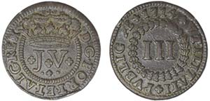 D. João V - III Réis 1714; G.11.01; lindo ... 