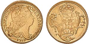 D. José I - Ouro - Peça 1759 B; cunho ... 