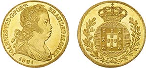 D. João VI - Ouro - Peça 1821; (7+1) ... 