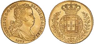 D. João VI - Ouro - Peça 1823; (10+5) ... 
