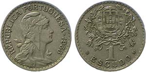 Portugal - Republic - 1 Escudo 1935; nickel ... 