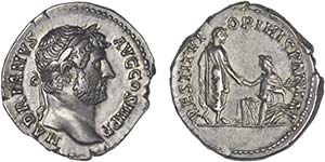 Romanas - Adriano (117-138) - Denário; ... 