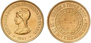 Brazil - Republic - Gold - 20000 Réis 1901; ... 
