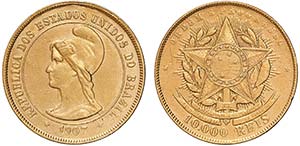 Brazil - Republic - Gold - 10000 Réis 1907; ... 