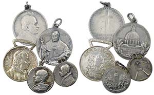 Medalhas Papais - Lote (5 medalhas) - Lote ... 