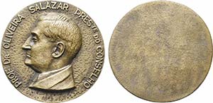 Prof. De Oliveira Salazar - Bronze 1956 ... 