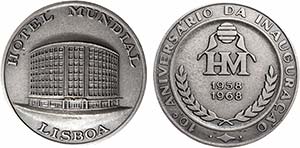 Medalha Hotel Mundial Lisboa - Prata 1968 ... 