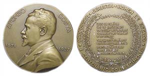Medalha Afonso Costa - Bronze 1971 I ... 