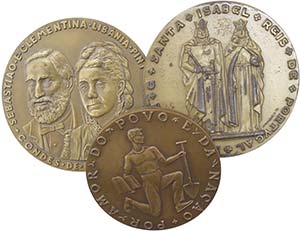 Lote (3 medalhas) - Bronze 1972, 1974, 1957 ... 