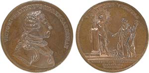 Medalha Itália - Cobre 1783 Casa de Saboia ... 