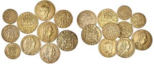 Lote (10 medalhas) - Cópias de 10 moedas ... 