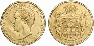 D. Luís I - Ouro - 2000 Réis 1878; ... 