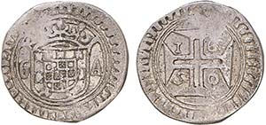 Índia - D. João IV - Meio Xerafim 1650; ... 