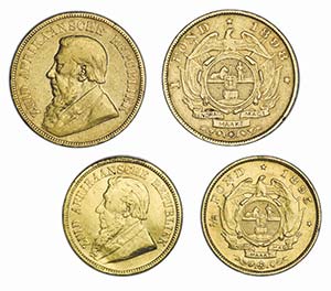 South Africa - Lot (4 Coins) - Gold - 1 Pond ... 