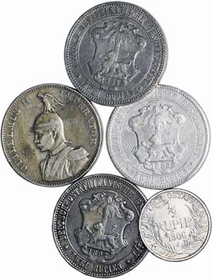 German East Africa - Lot (5 Coins) - 2 ... 
