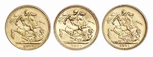 Australia - Lot (3 Coins) - Gold - Sovereign ... 