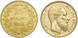 Belgium - Lot (2 Coins) - Gold - 20 Francs ... 