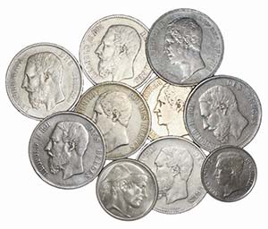 Bélgica - Lote (10 Moedas) - 5 Francs 1851 ... 