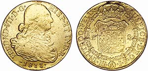Espanha - Fernando VII - Ouro - 8 Escudos ... 