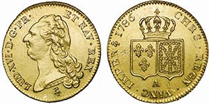 Gold - 2 Louis dOr 1786 A; damaged edge; ... 