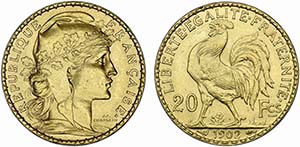 France - Gold - 20 Francs 1902 A; KM.847; ... 