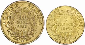 France - Lot (2 Coins) - Gold - 10 Francs ... 