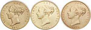 Great Britain - Lot (3 Coins) - Gold - 1/2 ... 