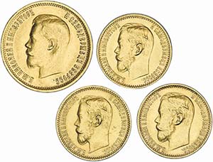 Russia - Nikolai II - Lot (4 Coins) - Gold - ... 