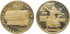 Medals - Italy - Gold - Medal (1966); PROOF; ... 