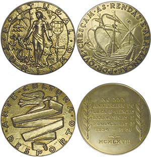 Medals - Lot (3 Medals) - Golden Silver - ... 