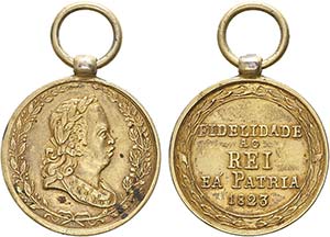 Medalhas - Prata Dourada - 1823 - Fidelidade ... 