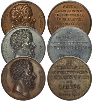 Medalhas - Lote (3 Medalhas) - Bronze; ... 