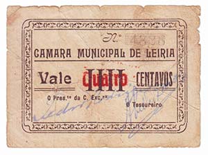 Emergency Paper Money - Portugal - Leiria; 4 ... 