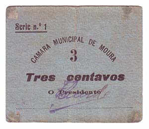 Emergency Paper Money - Portugal - Moura; 3 ... 