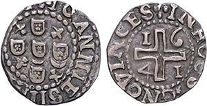 Silver - Meio Tostão 1641; ..(DG REX.P); ... 