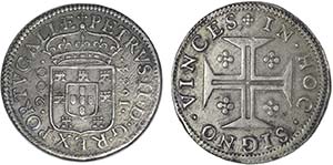 Meio Cruzado 1684; coroa de príncipe, eixo ... 