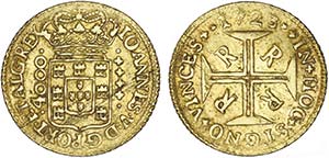 Gold - Moeda 1723 R; traces of mounting; ... 