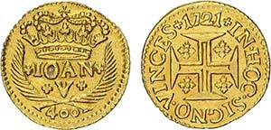 Gold - Cruzado Novo (Pinto) 1721; G.84.04, ... 