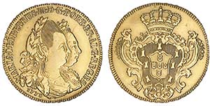 Gold - Meia Peça 1778; limpa, retocada; ... 